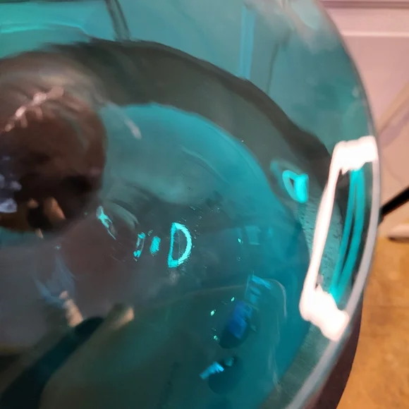 Beautiful Turquoise TEAL EMPOLI CASED GLASS PEDESTAL CANDY DISH - Picture 9 of 16